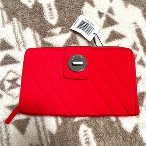 Brand New Classy Ruby Red Vera Bradley Turnlock Wallet
